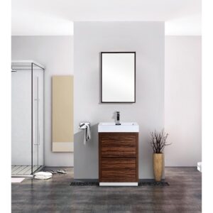 Kubebath FMB24 Bliss 23 5/8 Inch Free Standing Single Sink Bath Vanity