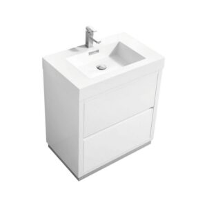 Kubebath FMB30 Bliss 29 3/8 Inch Free Standing Single Sink Bath Vanity