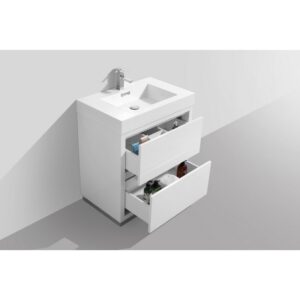 Kubebath FMB30 Bliss 29 3/8 Inch Free Standing Single Sink Bath Vanity