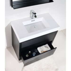 Kubebath FMB36 Bliss 35 1/4 Inch Free Standing Single Sink Bath Vanity