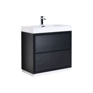 Kubebath FMB36 Bliss 35 1/4 Inch Free Standing Single Sink Bath Vanity