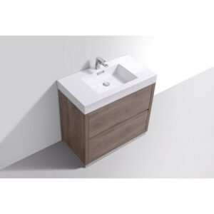 Kubebath FMB40 Bliss 39 3/8 Inch Free Standing Single Sink Bath Vanity