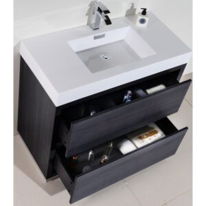 Kubebath FMB40 Bliss 39 3/8 Inch Free Standing Single Sink Bath Vanity