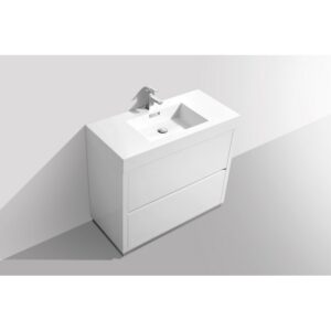 Kubebath FMB40 Bliss 39 3/8 Inch Free Standing Single Sink Bath Vanity