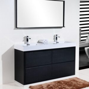 Kubebath FMB60D Bliss 59 1/4 Inch Free Standing Double Sink Bath Vanity