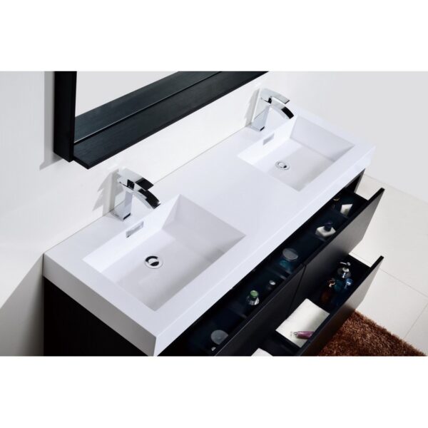 Kubebath FMB60D Bliss 59 1/4 Inch Free Standing Double Sink Bath Vanity