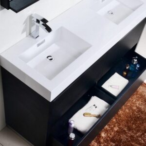 Kubebath FMB60D Bliss 59 1/4 Inch Free Standing Double Sink Bath Vanity