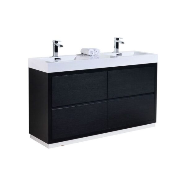 Kubebath FMB60D Bliss 59 1/4 Inch Free Standing Double Sink Bath Vanity