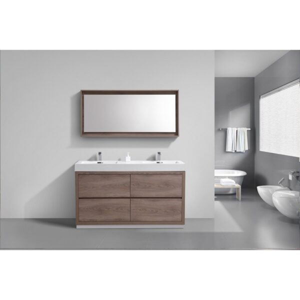 Kubebath FMB60D Bliss 59 1/4 Inch Free Standing Double Sink Bath Vanity