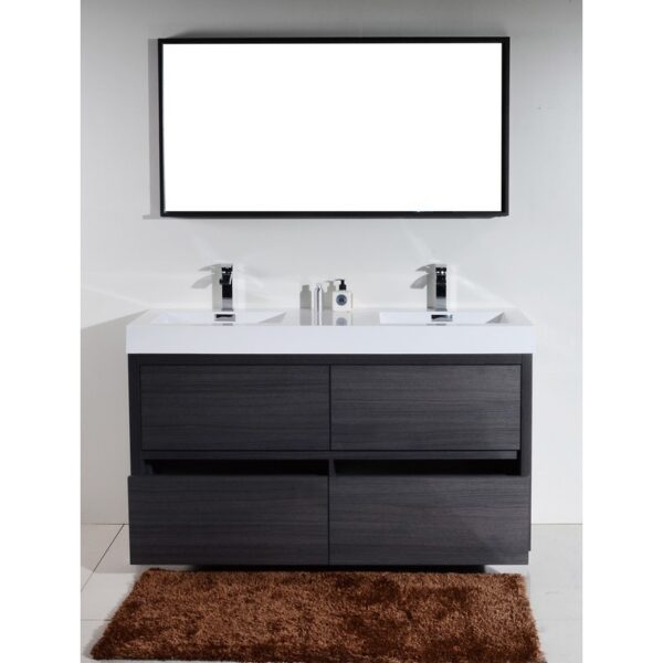 Kubebath FMB60D Bliss 59 1/4 Inch Free Standing Double Sink Bath Vanity