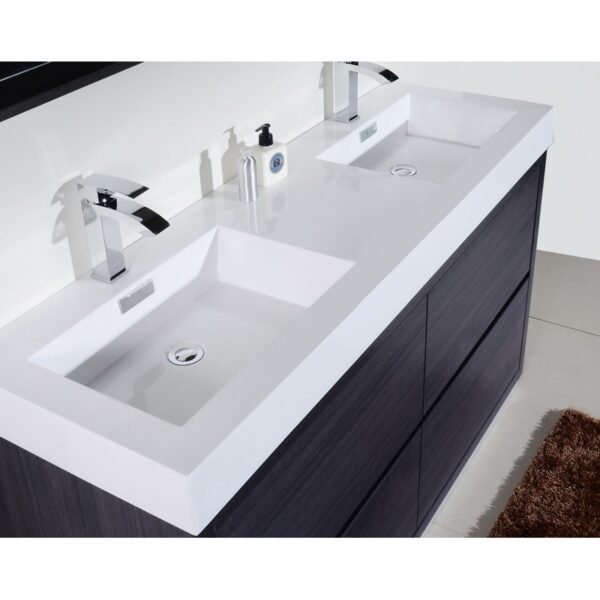 Kubebath FMB60D Bliss 59 1/4 Inch Free Standing Double Sink Bath Vanity