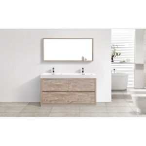 Kubebath FMB60D Bliss 59 1/4 Inch Free Standing Double Sink Bath Vanity