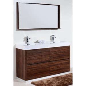 Kubebath FMB60D Bliss 59 1/4 Inch Free Standing Double Sink Bath Vanity