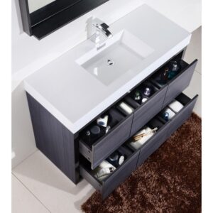 Kubebath FMB60S Bliss 59 Inch Free Standing Single Sink Bath Vanity