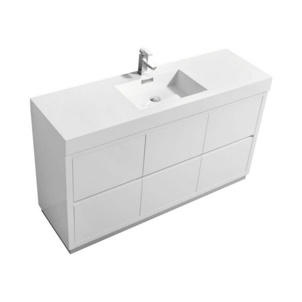 Kubebath FMB60S Bliss 59 Inch Free Standing Single Sink Bath Vanity