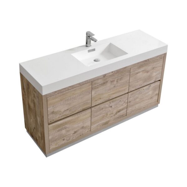 Kubebath FMB60S Bliss 59 Inch Free Standing Single Sink Bath Vanity