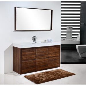 Kubebath FMB60S Bliss 59 Inch Free Standing Single Sink Bath Vanity