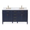 Chans Furniture GD-1808-D60NB 60 Inches Tennant Brand Durand Modern Double Sink Bathroom Vanity In Navy Blue