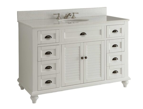 Chans Furniture GD-28327W Glennville 49 Inch White Bathroom Sink Vanity