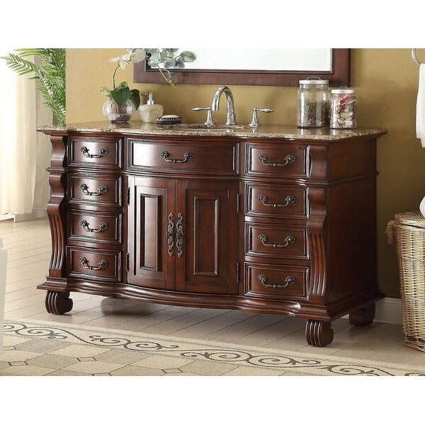 Chans Furniture GD-4437SB-60 Hopkinton 60 Inch Bathroom Sink Vanity - Light Cherry