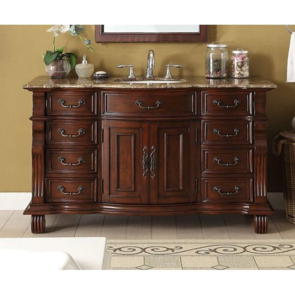 Chans Furniture GD-4437SB-60 Hopkinton 60 Inch Bathroom Sink Vanity - Light Cherry