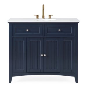 Chans Furniture GD-47535NB 42 Inches Thomasville Cottage Style Single Sink Bathroom Vanity In Navy Blue