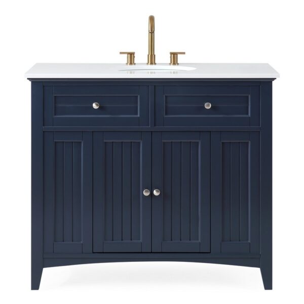 Chans Furniture GD-47535NB 42 Inches Thomasville Cottage Style Single Sink Bathroom Vanity In Navy Blue