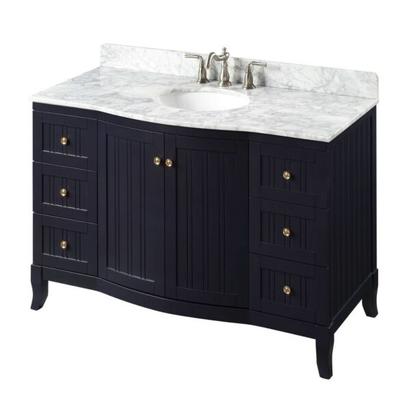 Chans Furniture GD-9717NB 49 Inches Algar Modern Contemporary Bathroom Vanity In Navy Blue