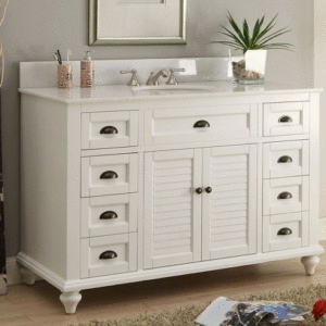 Chans Furniture GD-28327W Glennville 49 Inch White Bathroom Sink Vanity