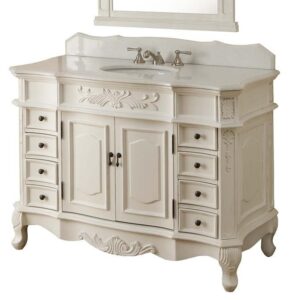 Chans Furniture HF-2815W-AW-48 Morton 48 Inch Antique White Bathroom Sink Vanity