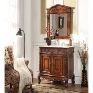 Chans Furniture HF021W-TK 33 Inches Classic Style Benson Single Sink Bathroom Vanity