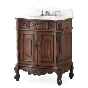 Chans Furniture HF080W-TK 30 Inches Benton Collection Old Timer Classic Ellenton Single Sink Bathroom Vanity