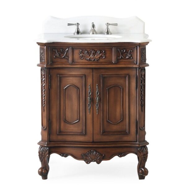 Chans Furniture HF080W-TK 30 Inches Benton Collection Old Timer Classic Ellenton Single Sink Bathroom Vanity