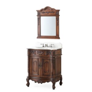 Chans Furniture HF080W-TK 30 Inches Benton Collection Old Timer Classic Ellenton Single Sink Bathroom Vanity