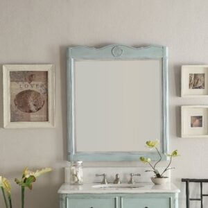 Chans Furniture HF0832LB/MIR-081LB Daleville 31.5 Inch Distressed Light Blue Mirror