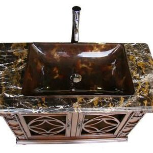 Chans Furniture HF-1217GF Vigo 42 Inch Cherry Wood Vessel Sink Bathroom Vanity