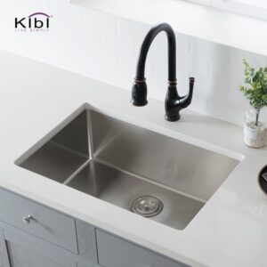 KIBI USA K1-S28 28 Inch Handcrafted Undermount Single Bowl Stainless Steel Kitchen Sink