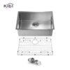 KIBI USA K1-S28 28 Inch Handcrafted Undermount Single Bowl Stainless Steel Kitchen Sink