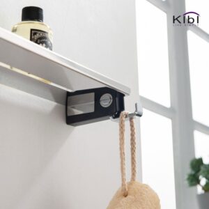 KIBI USA KBA1005 Artis 17 3/4 Inch Wall Mounted Towel Shelf with Hook