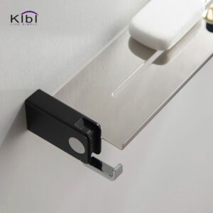 KIBI USA KBA1005 Artis 17 3/4 Inch Wall Mounted Towel Shelf with Hook