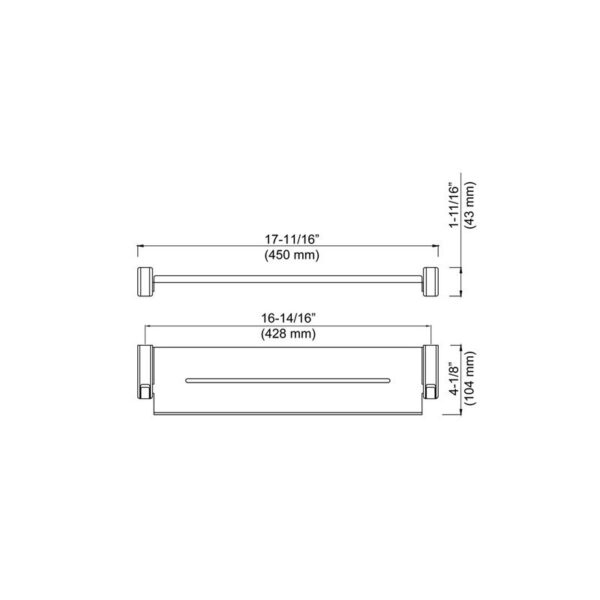 KIBI USA KBA1005 Artis 17 3/4 Inch Wall Mounted Towel Shelf with Hook