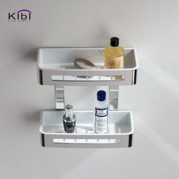 KIBI USA KBA1204CH Deco 11 3/8 Inch Wall Mounted Front Basket - Chrome