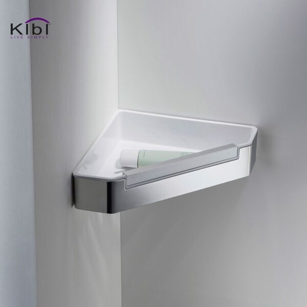 KIBI USA KBA1206CH Deco 8 5/8 Inch Wall Mounted Shower Basket - Chrome