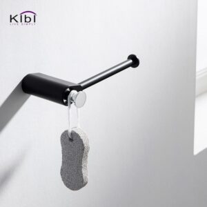 KIBI USA KBA1302 Volcano 7 1/8 Inch Wall Mounted Tissue Holder with Hook