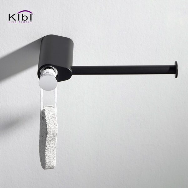 KIBI USA KBA1302 Volcano 7 1/8 Inch Wall Mounted Tissue Holder with Hook