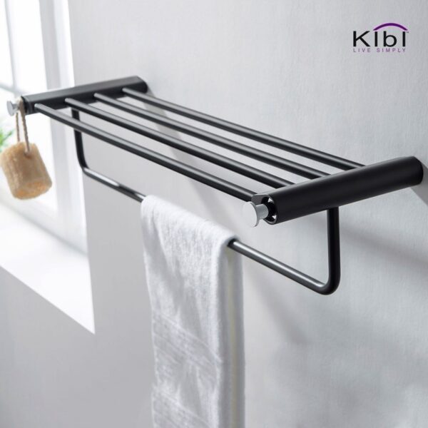 KIBI USA KBA1305 Volcano 24 7/8 Inch Wall Mounted Towel Rack