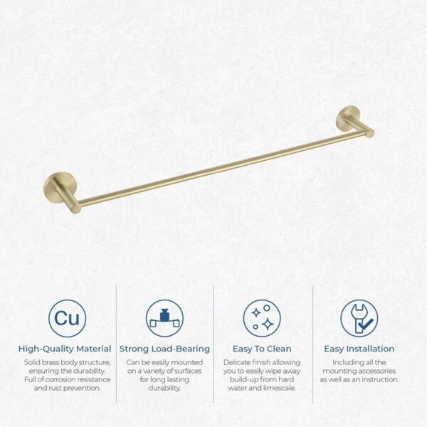 KIBI USA KBA1404 Circular 25 3/4 Inch Bathroom Towel Bar