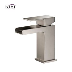 KIBI USA KBF1004 Waterfall 6 1/8 Inch Single Hole Deck Mounted Solid Brass Single Handle Sink Faucet