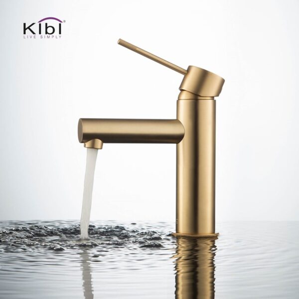 KIBI USA KBF1010 Circular X 6 7/8 Inch Single Hole Deck Mounted Luxury Solid Brass Single Hole Bathroom Faucet