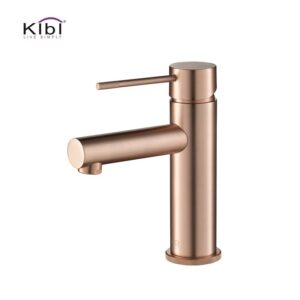 KIBI USA KBF1010 Circular X 6 7/8 Inch Single Hole Deck Mounted Luxury Solid Brass Single Hole Bathroom Faucet